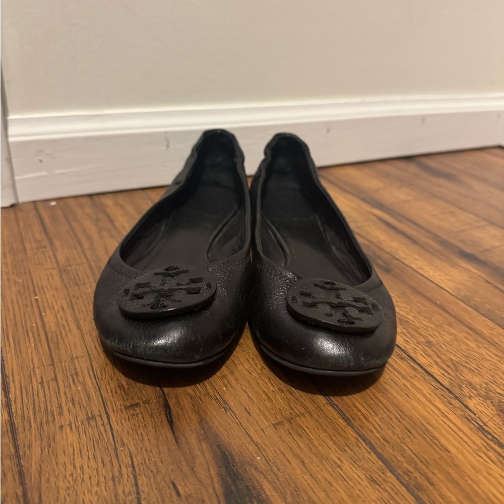 Tory Burch Black Leather Flats